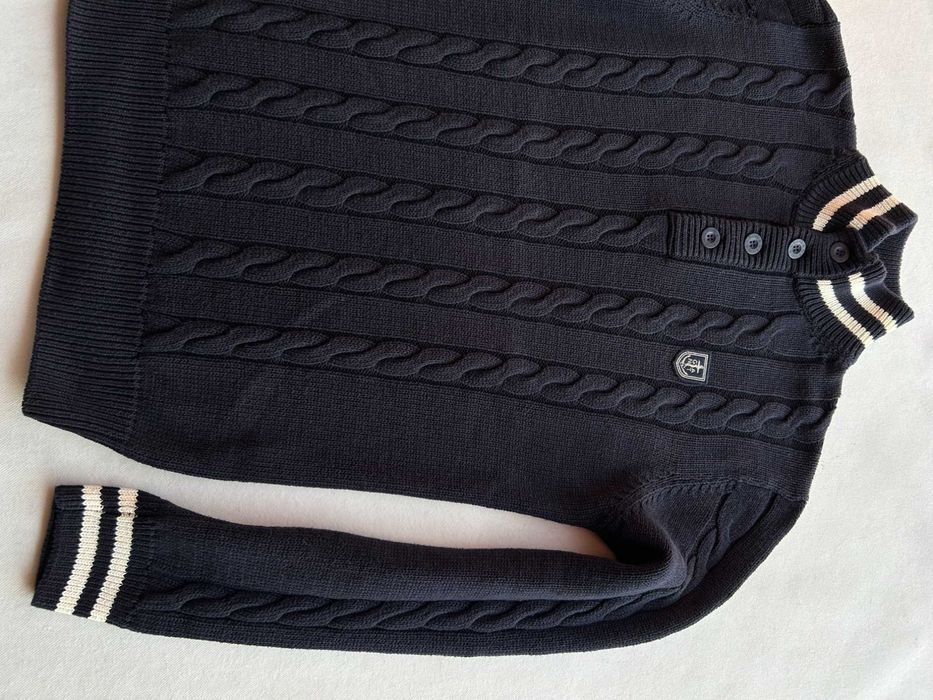 GANT _ Granatowy bawełniany męski grubszy sweter XL