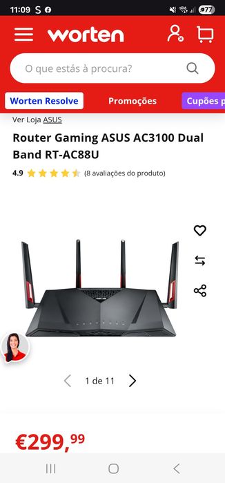 Router Gamer ASUS AC3100 RT-AC88U – Wi-Fi Dual Band, Performance Máx