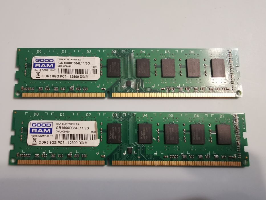 Pamięć RAM do PC GOODRAM 16GB (2x8gb) 1600MHz DDR3 DIMM GR1600D364L11/
