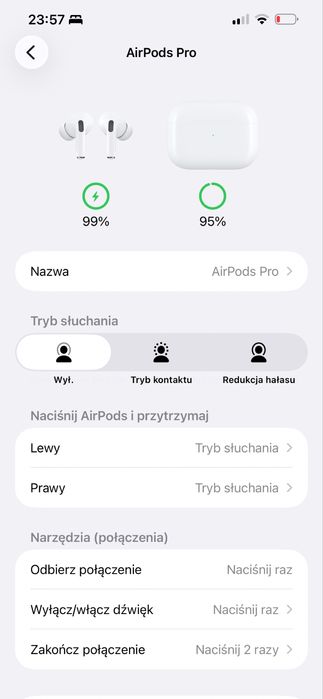 Oryginalne APPLE AirPods Pro ANC Biały FV23% A2190