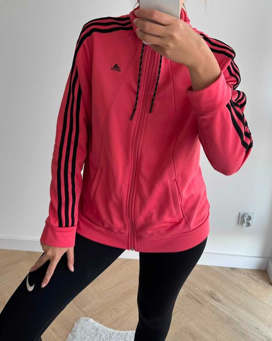 Adida xl 42 różowa bluza na zamek vintage stripes damskie