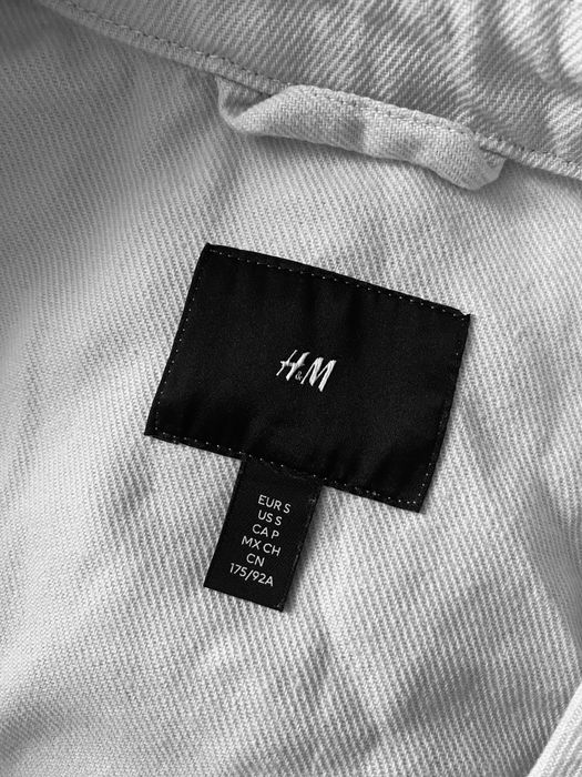 Bawełniana kurtka jeansowa/koszula beżowa H&M rozmiar S