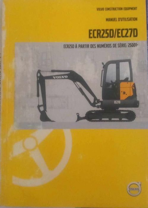 Volvo ECR25D, 2016, 3 baldes engate rápido, cert. CEE e manuais