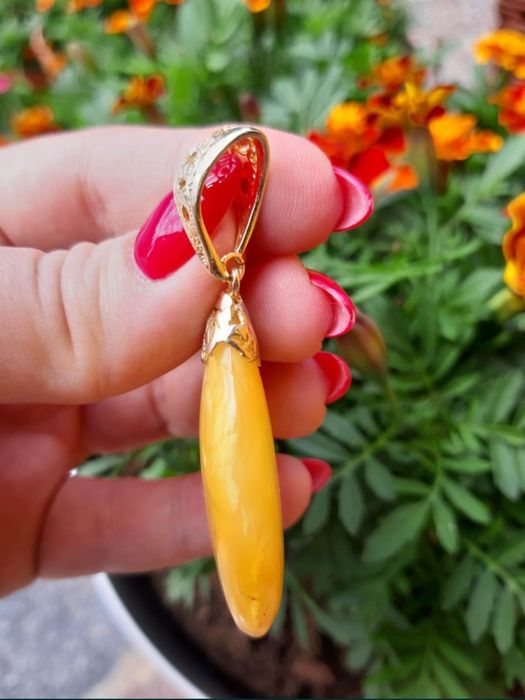 Wisior z bursztynem baltyckim- Srebro 925