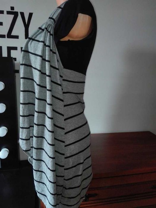 Dresowa bluzka damska bliźniak w paski Wiskoza r. 38 M/L