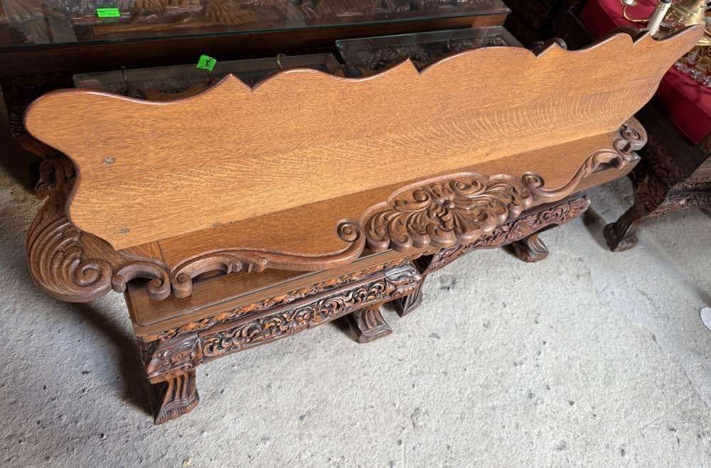 Unikatowy rzeźbiony ścienny wieszak dl.120cm.