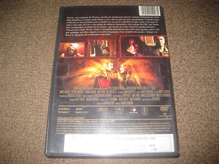 DVD "Thr3e- 3 Alvos a Abater" de Robby Henson