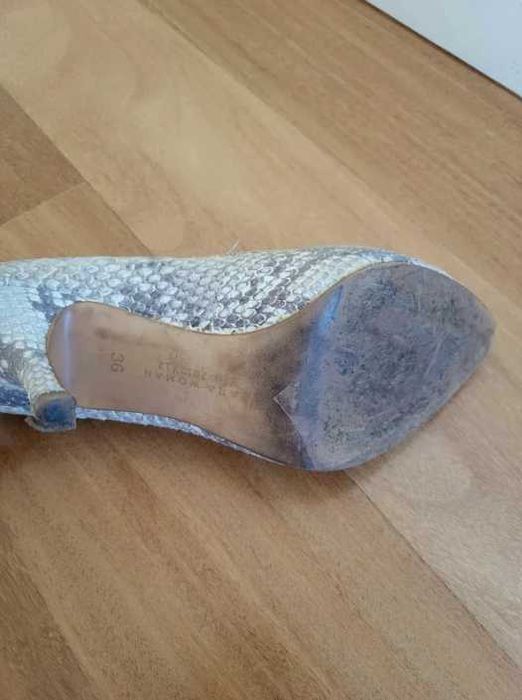 Sapatos Pele Imitação Crocodilo Cinza - ZARA