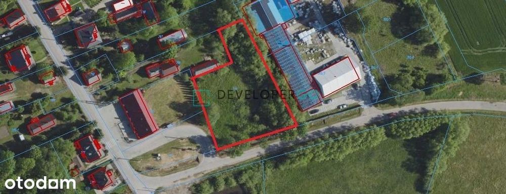 2500 m2 przy asfalcie, uzbrojona