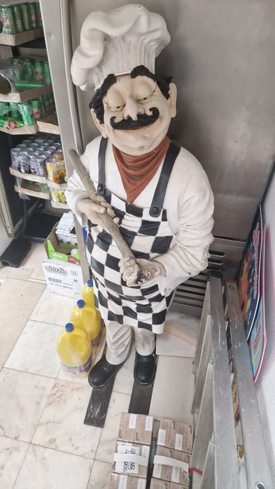 Boneco expositor de rua padeiro, cozinheiro