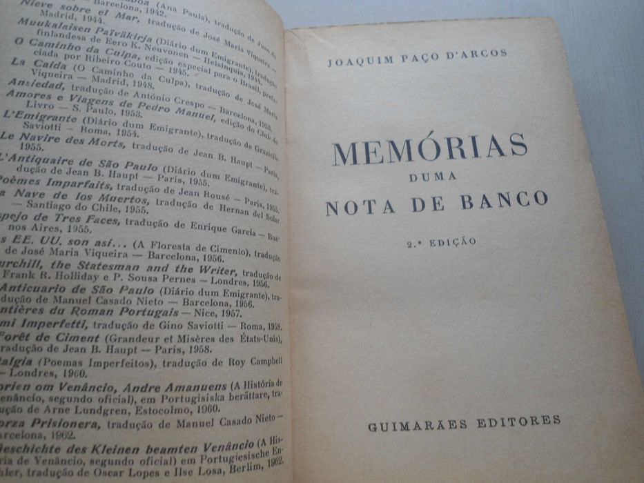 Memórias duma nota de banco de joaquim Paço d'Arcos