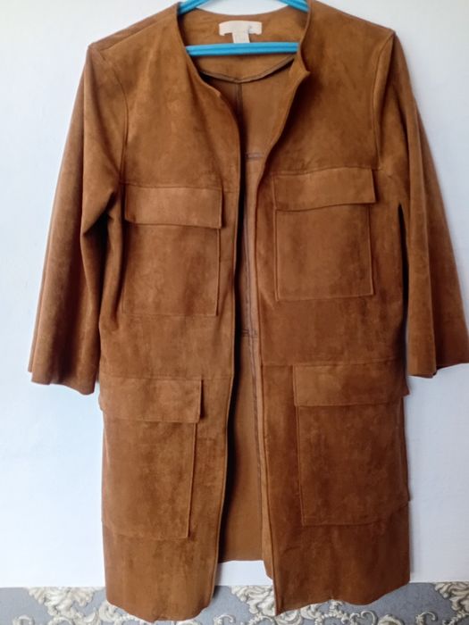 Замшеве Пальто-кардиган