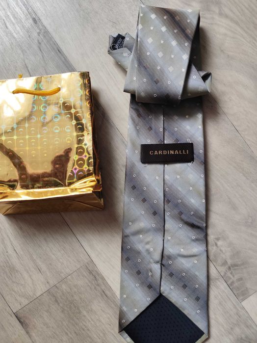 Krawat męski jasny brąz