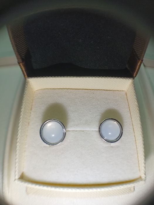 Srebrne kolczyki sztyfty 925 piękne duże oczko