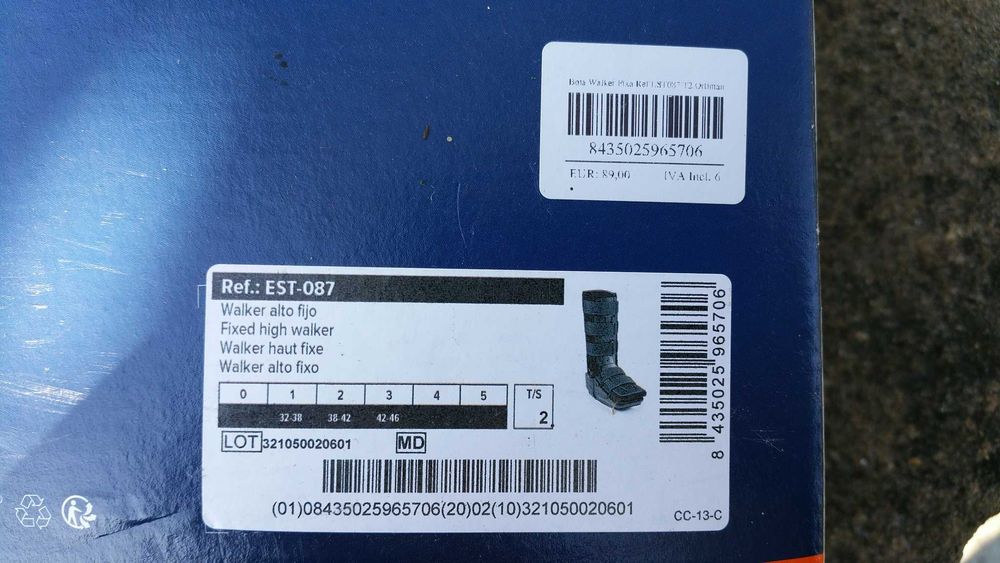 Bota Walker Orliman Alto Fixo Tamanho 38 - 42