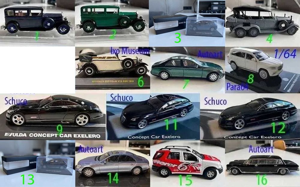 Mercedes 43 Maybach GLS pullman 460 W08 G4 DS8 ML Autoart Ixo Cararama