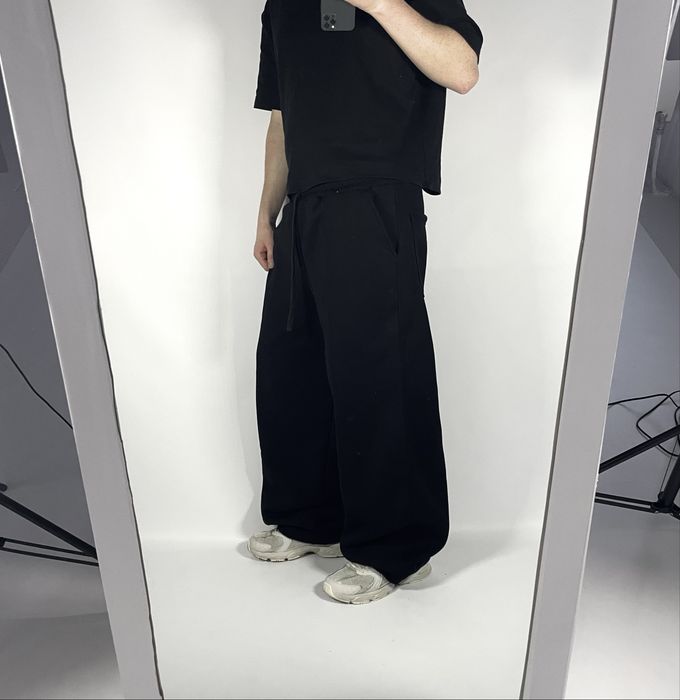 Широкі чорні штани спортивки BAGGY SWEATPANTS широкие штаны бегги