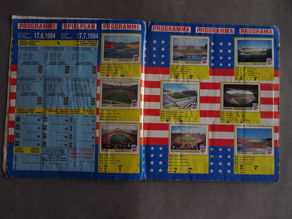 Caderneta cromos de futebol USA 94 World Cup Panini (faltam 2 cromos)