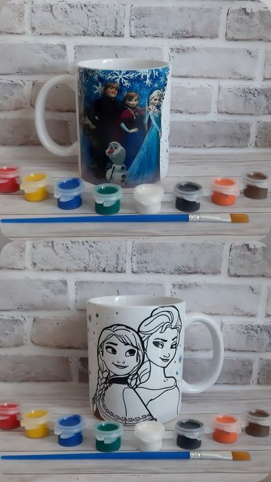 Хіт продажів! Чашка-розмальовка майнкрафт,роблокс,барбі,уенсдей,стендо