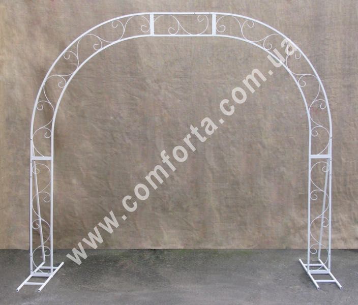 Весільна (святкова)  арка плоска біла металева