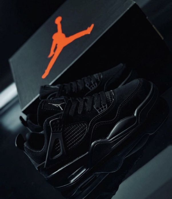 Jordan 4 all black nubuk кроссовки летние джордан 4 нубук