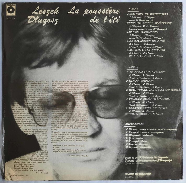 Leszek Długosz  La Poussiere De L'Ete Winyl LP