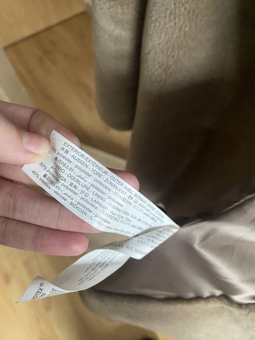 Płaszcz brązowy zara futro baranek kożuch XS