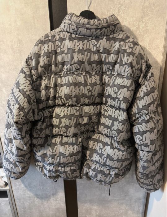 Kurtka Supreme Fat Tip Jacquard Denim Puffer Jacket
