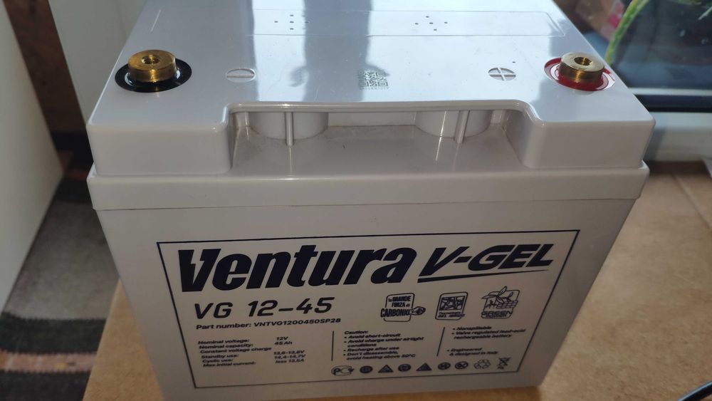 Акумуляторна гелева батарея Ventura VG 12-45 Gel для ДБЖ (ИБП)