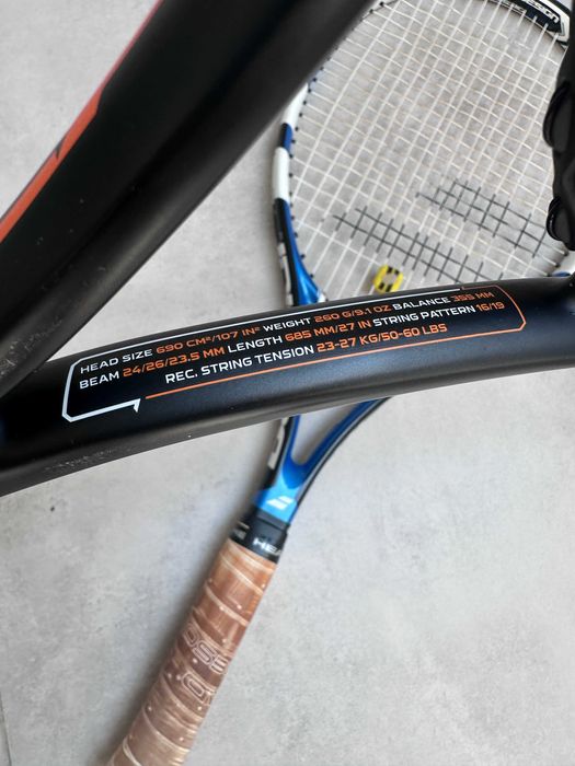 2 rakiety tenisowe HEAD + Babolat + torba