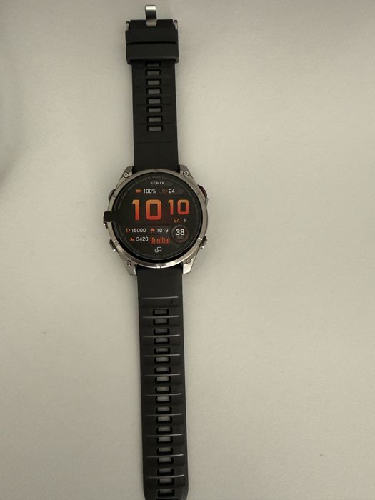 Garmin Fenix 8 Pro AMOLED Safira 47mm Titânio cinzento prateado correia preto cinzento