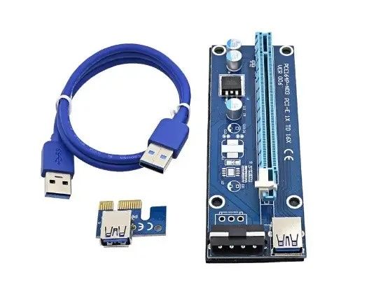 Райзер v006 USB 3.0 PCI-E 1X 16X Riser для відеокарт 60 см molex sata