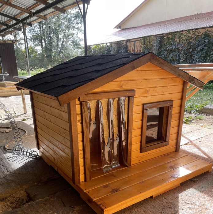 Будка собача деревяна буда собакам котам