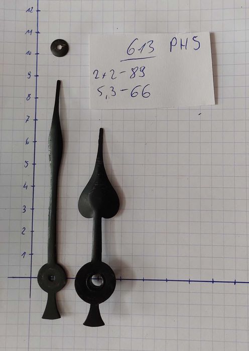 613 Wskazówki starego zegara PHS 2x2mm 5,3mm