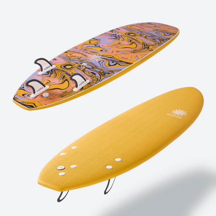 Prancha de surf em espuma 6" - 500 amarelo