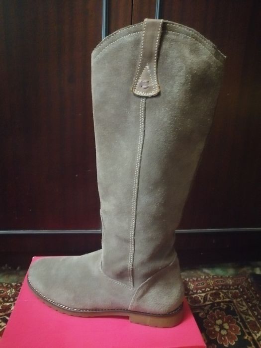 Сапоги замшевые демисезон.38р.Robin Rose серые