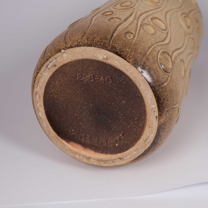 Wazon ceramiczny vintage, motyw "pawie oczka", West Germany, lata 70.