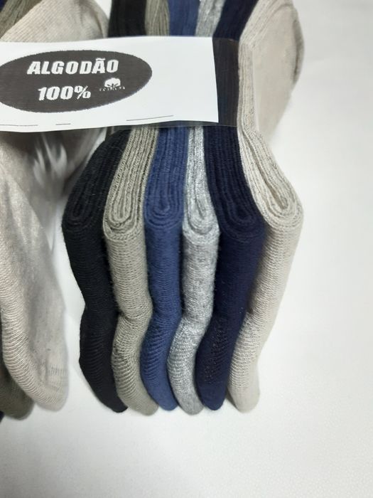 Meias em algodão 100%, pack de 12 pares
