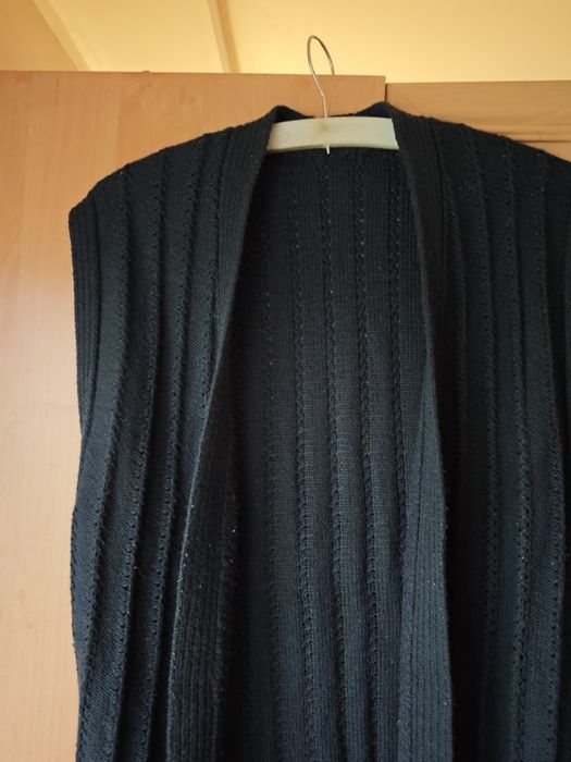 Sweter kamizelka z wełny rozmiar M vintage PRL czarny