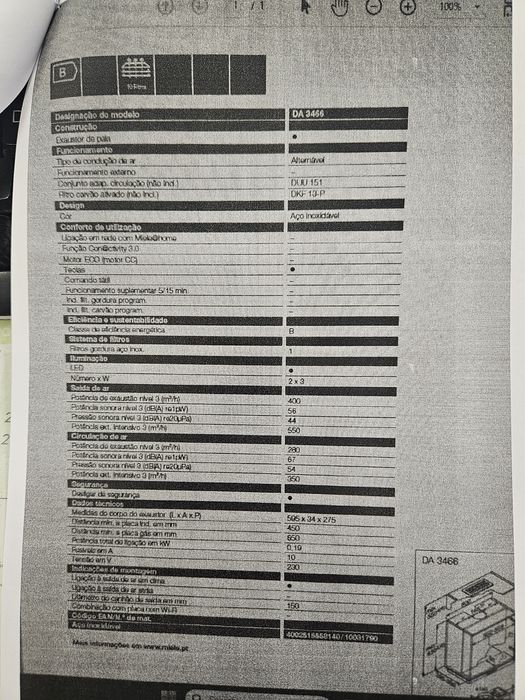 Vendo Exaustor Miele DA3466
