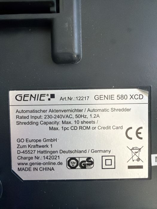 Niszczarka Genie 580 XCD