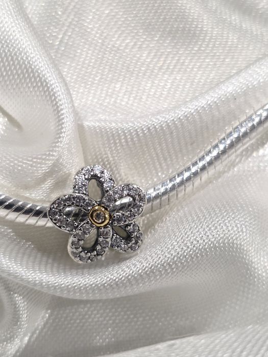 Charms srebrny kwiat zawieszka do bransoletki typu Pandora  S925