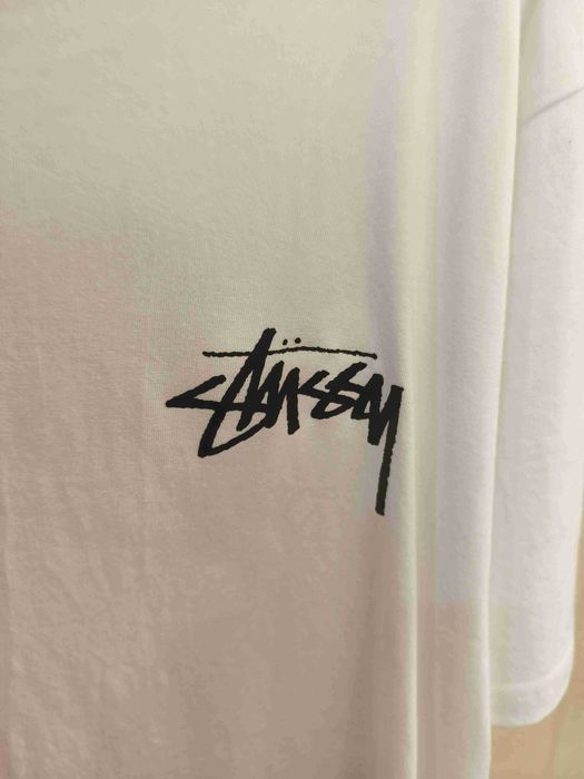 Stussy Męska Biała Koszulka z Nadrukiem L