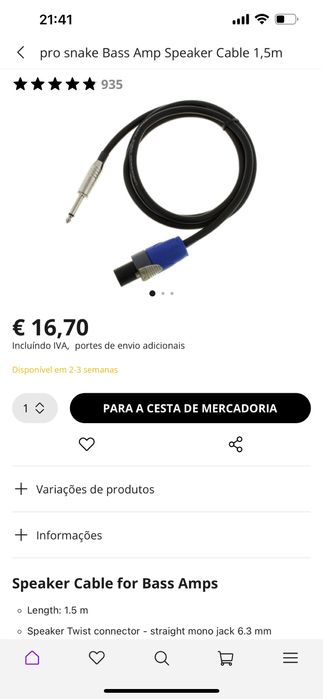 Cabo de coluna para baixo