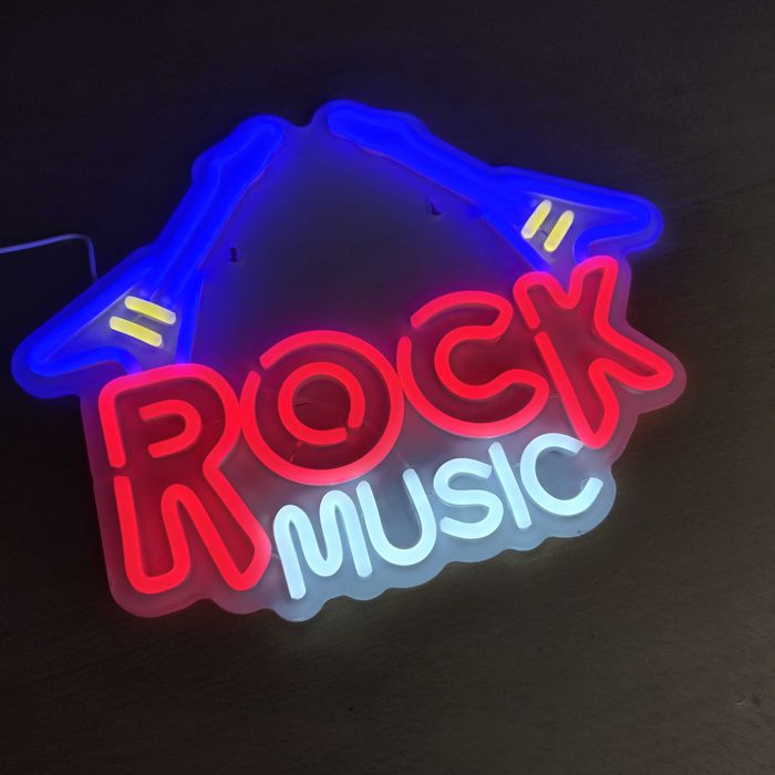 Sinal de Luz Néon Rock Musica Guitarra
