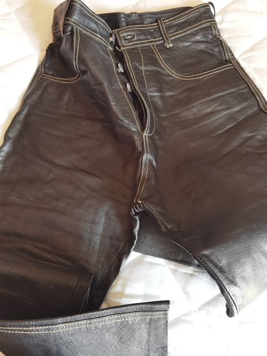 Calças pele cabedal 38