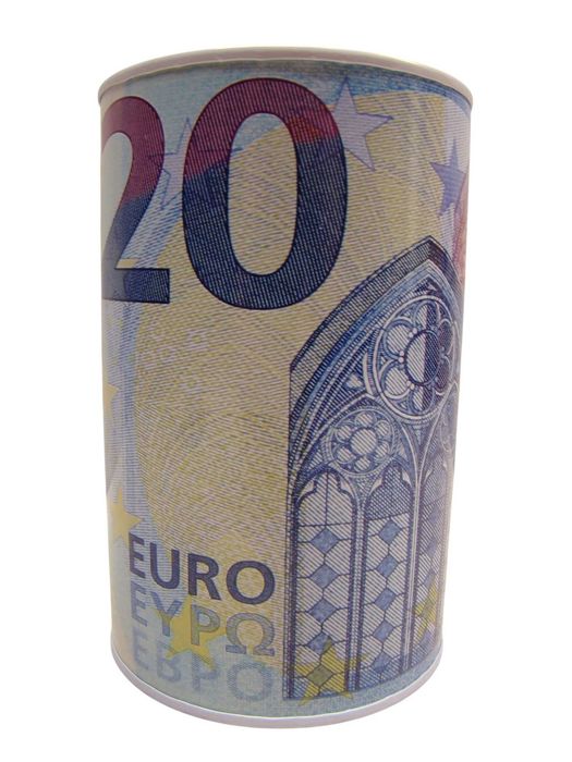Skarbonka metalowa puszka 20 euro pojemnik na oszczędności dekoracja i prezent motywacyjny dla dzieci i dorosłych