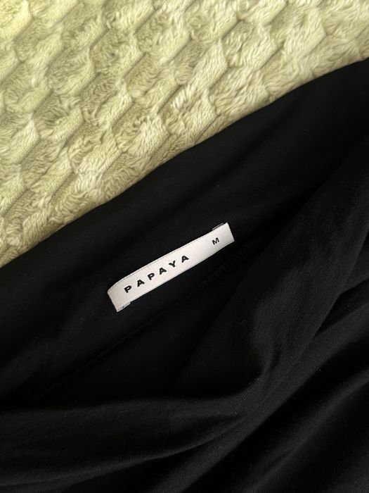 Асиметричний топ зі збірками Papaya М чорний / zara hm cher17 coosh