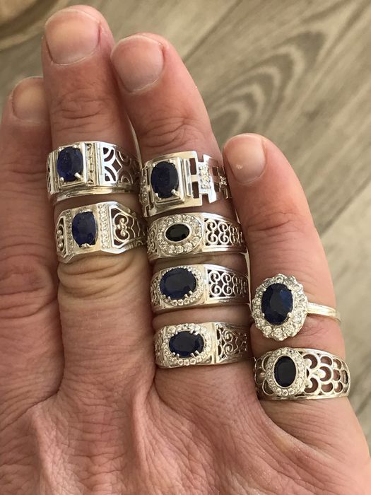 Кольца сапфир серебро