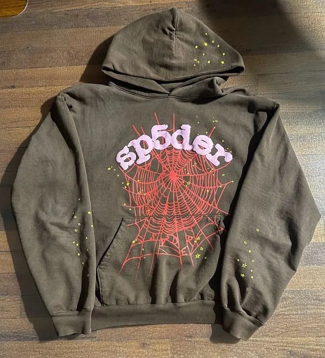 Худі Sp5der Web Logo Brown Hoodie